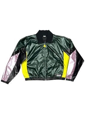 Puma Lightweight Nylon Cropped Designer Bomber Jacket - Womens Medium